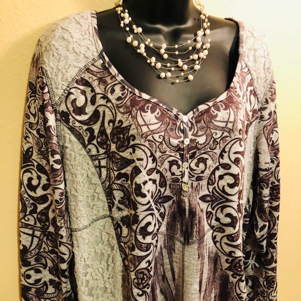 Warm and Comfy Lace Accent Shirt